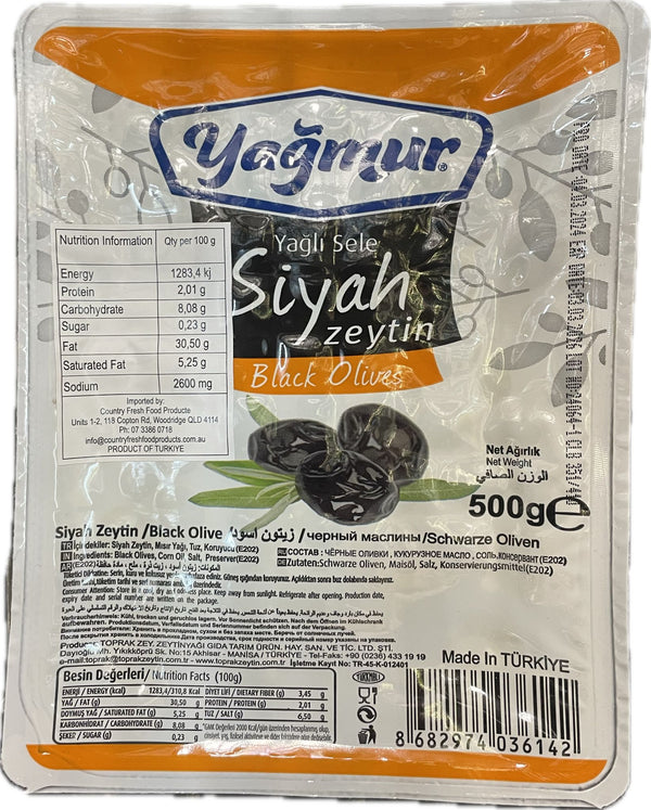 Yagmur Black Olives 500g VP