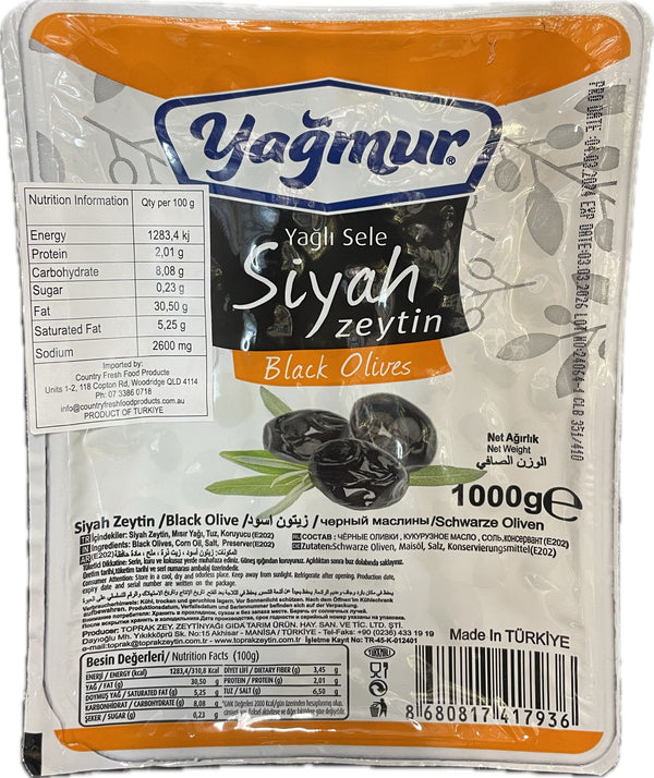 Yagmur Black Olives 1kg VP